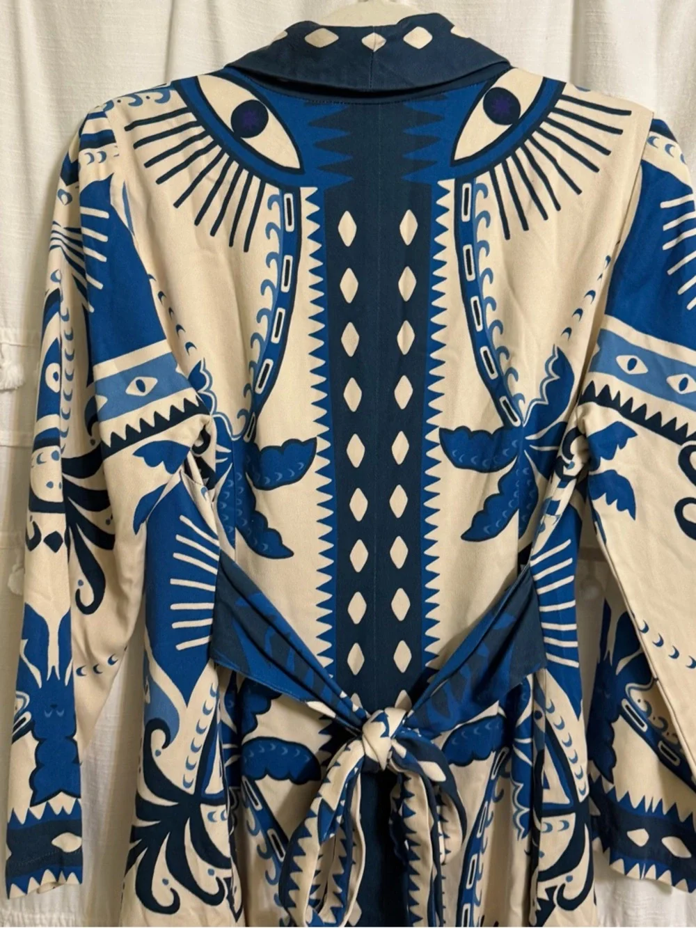 Farm Rio Palm Tree and Evil Eye Long-Sleeve Blazer Dress Size Small Petite - Picture 9 of 12